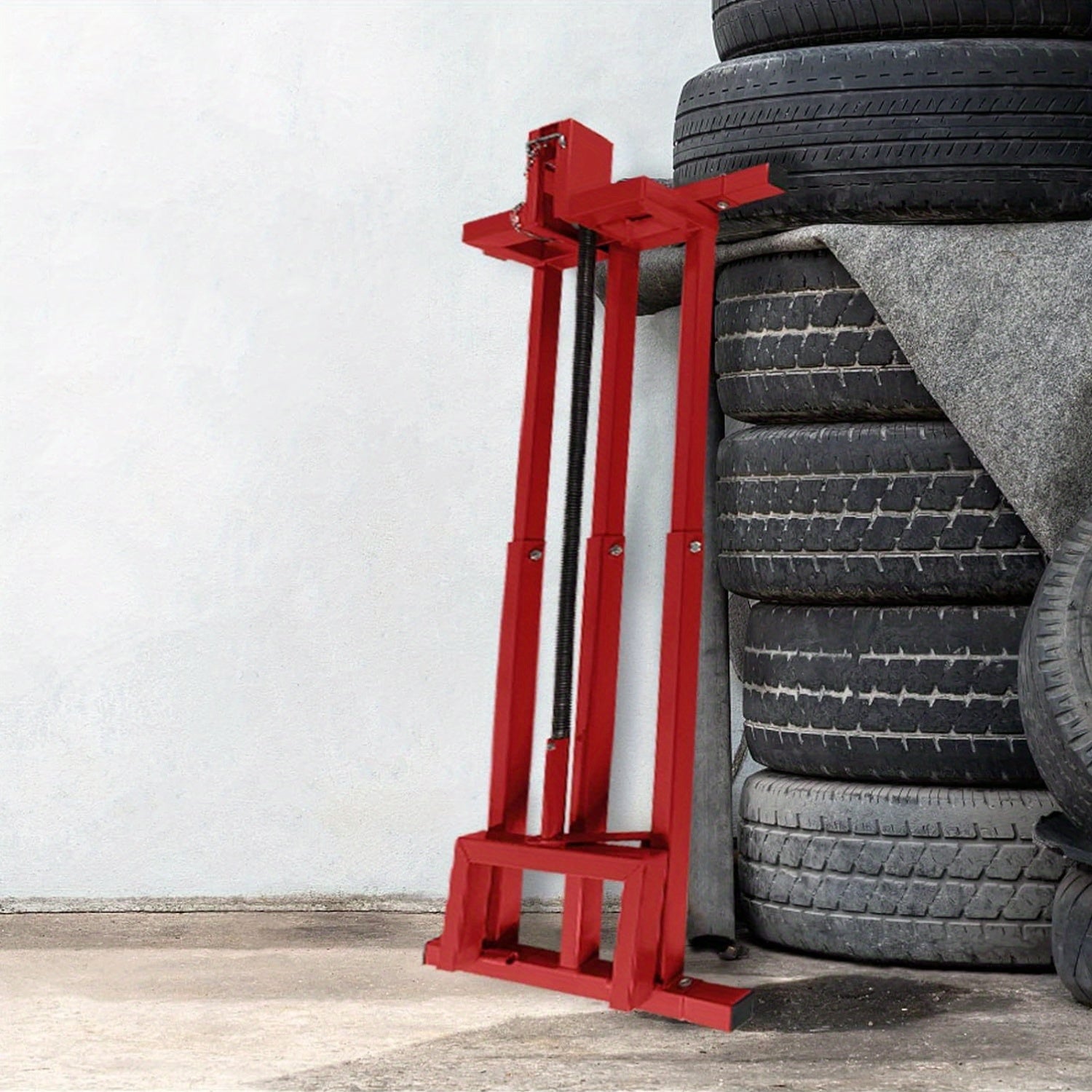 Diable pour tracteur de pelouse, Diable pour tondeuse à gazon et tracteur de pelouse Max 400KG, Aide au nettoyage de tondeuse à gazon inclinable à 45° réglable, Diable pour tondeuse à gazon, Rouge/noir