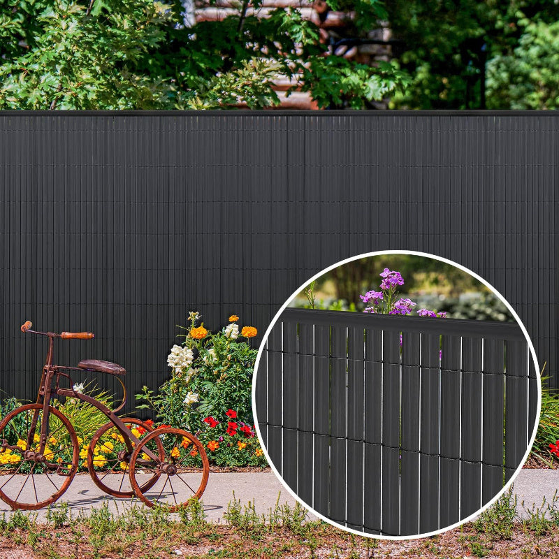 Profil de couverture de clôture en PVC, 5 pièces X 1M, conçu comme un accessoire de protection pour les écrans d'intimité en PVC. Chaque profil mesure 1M de long, disponible en pack de 5. Durable, résistant aux intempéries et facile à installer, idéal pou