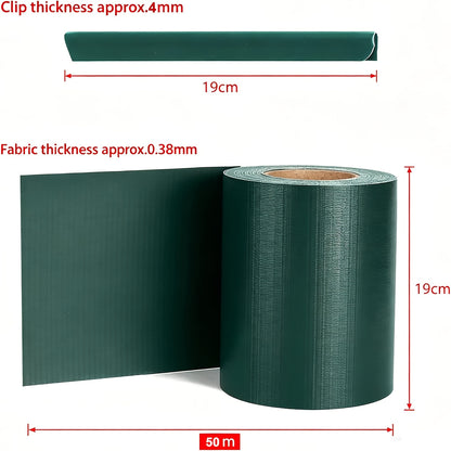 Bande de protection de la vie privée pour clôture 35M X 19Cm avec 26 clips, Clôture 50M X 19Cm avec 40 clips, Film de protection de la vie privée pour clôture PVC, Bandes de protection de la vie privée à double tige pour clôture de jardin, balcon/Plusieur