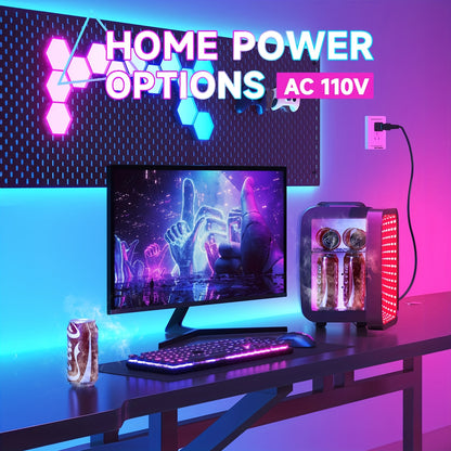 AISUTHA Mini Réfrigérateur Multifonction 4L avec Lumières LED Réglables pour Chauffage et Refroidissement, Réfrigérateur Beauté, Idéal pour Chambres, Bureaux, Salles de Jeux et Voitures, Choix Parfait pour Cadeau de Noël