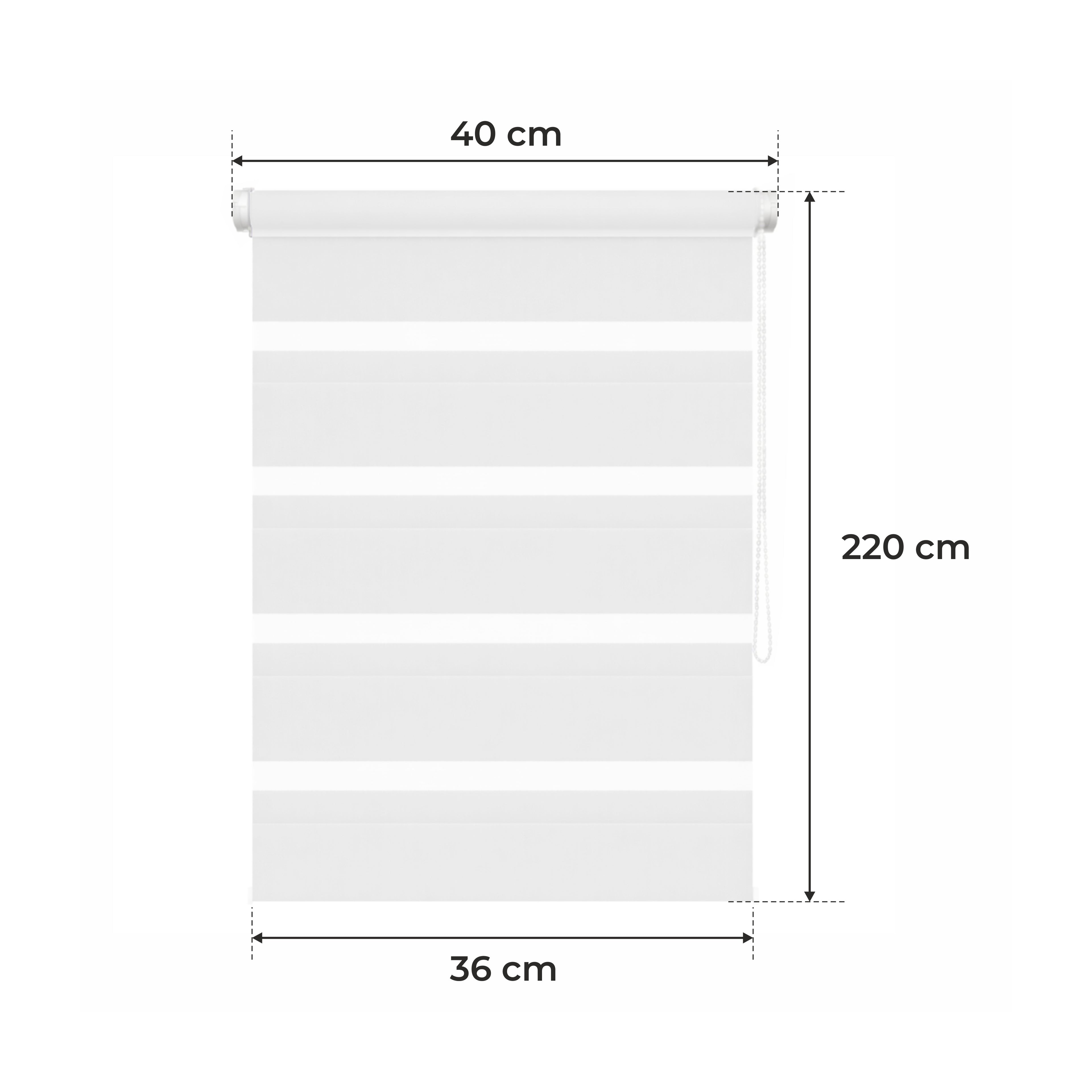 Store de Jour et de Nuit - BLANC - 32 Tailles - BOJANEK JOUR & NUIT - Non Invasif sur la Fenêtre, Installation Sans Perçage, Ajustement de la Chaîne, Supports Réglables pour Différentes Épaisseurs de Fenêtre, Design Moderne, Protection Contre la Lumière e