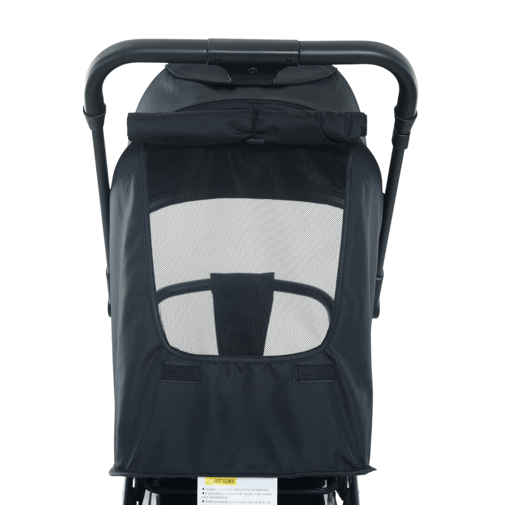 HonorBB ZOA Poussette Canne Bébé Légère et Compacte, 0-3 Ans, 0-15 kg, 3 Positions Inclinables, Pliage Automatique, Bandoulière, Moustiquaire et Protection Pluie Offerts – Essential Black