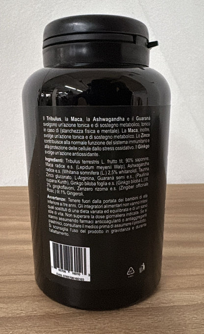 Intégrateur Homme avec Tribulus Terrestris, Maca, Taurine, Guarana et Ginkgo Biloba