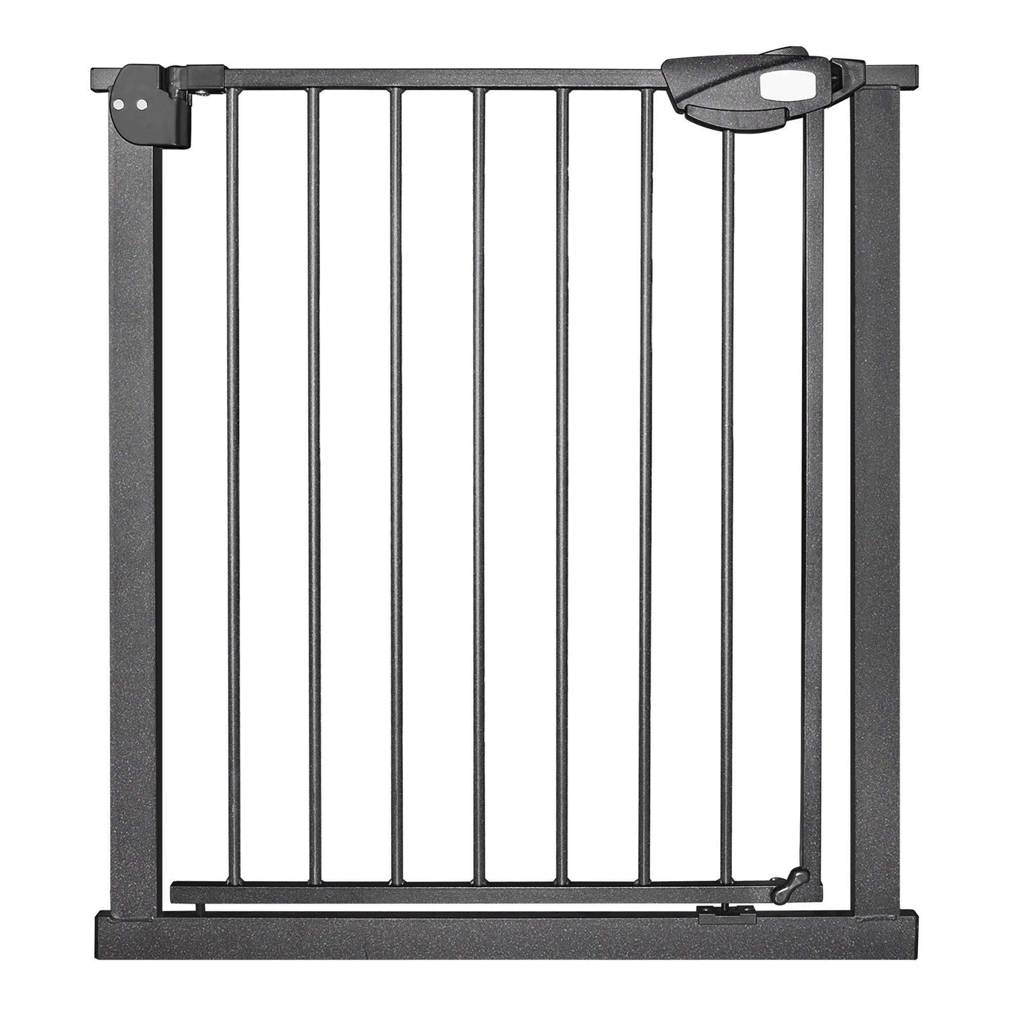 Barrière de sécurité pour escaliers, barrière de sécurité N Stop avec grille métallique, noire, sans perçage requis
