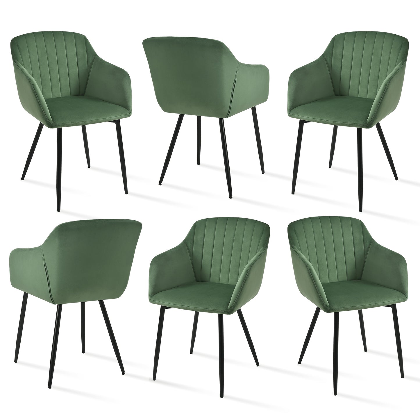 Chaises de salle à manger élégantes avec accoudoirs et soutien lombaire pour salon, cuisine et chambre, offrant un grand confort - Disponibles par lots de 2, 4 ou 6