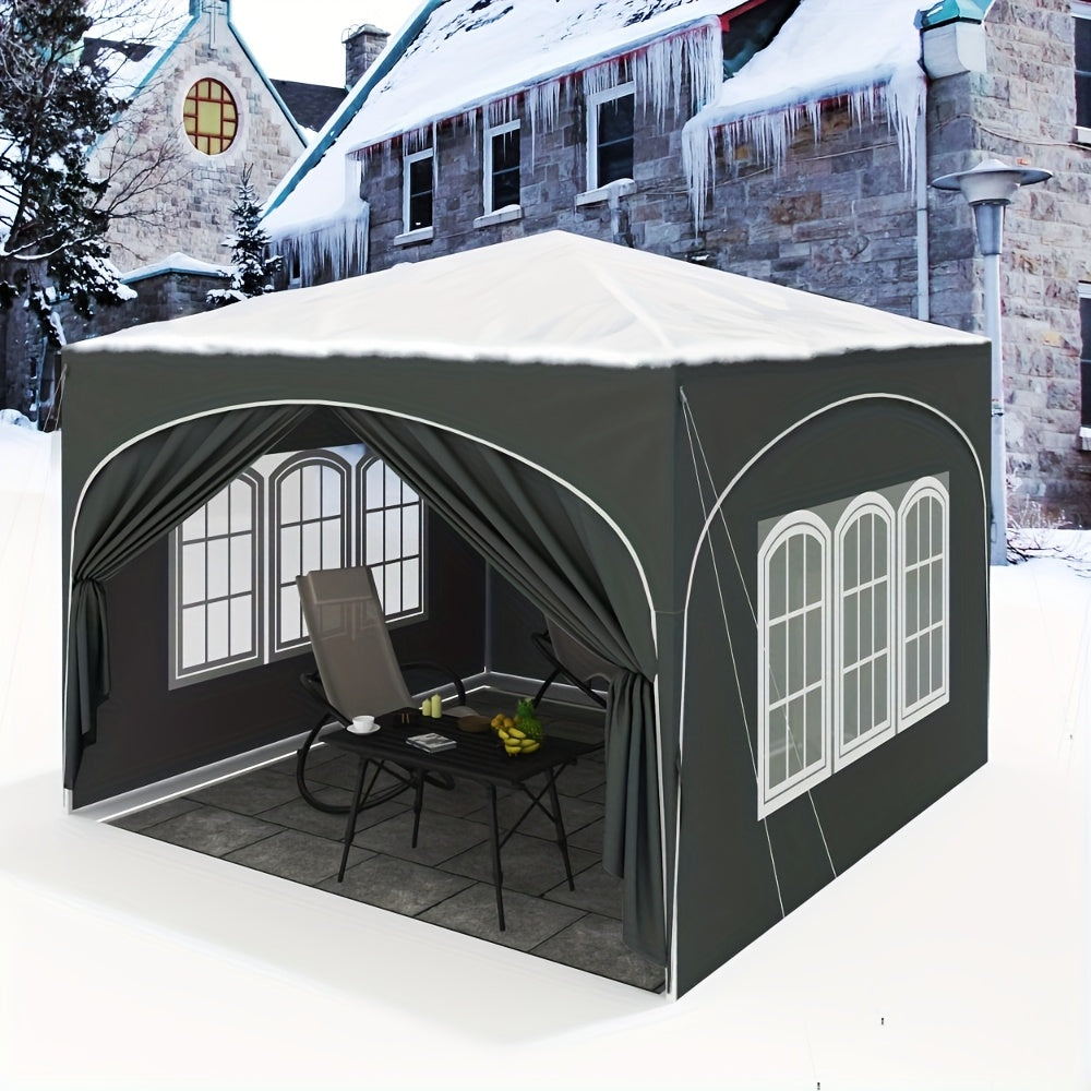 1 pièce, Gazebo, Gazebo pliant 3x3m, avec 4 parois latérales, Tente de fête, Protection UV, Hauteur réglable, avec sac de transport, pour jardin extérieur et camping
