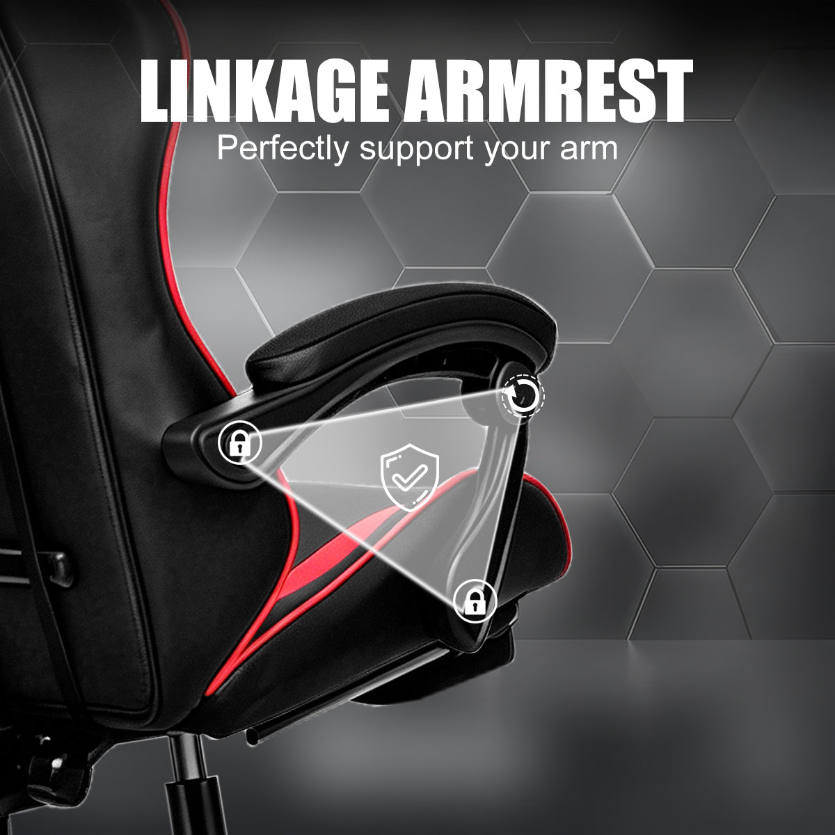 Chaise de Gaming Ergonomique avec Repose-Pieds - Pivotante à 360°, Réglable en Hauteur, Support Lombaire, Mécanisme d'Inclinaison Manuelle, Texture Simili, Rembourrage en Mousse et Cadre en Acier Inoxydable - Pour PC/Bureau