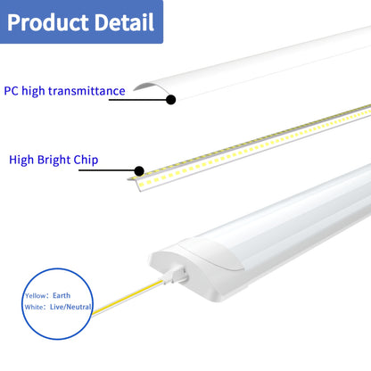 Bandes lumineuses LED 60,96 cm 91,44 cm 121,92 cm 152,4 cm, tube lumineux à profilé, lumière d'épissure pour bureau, magasin, garage, plafond, pièce, blanc froid, blanc neutre, tube lumineux LED, luminaire de plafond LED pour garage, magasin, couloir, bur