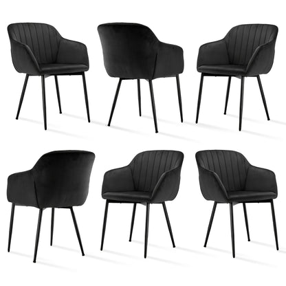 Chaises de salle à manger élégantes avec accoudoirs et soutien lombaire pour salon, cuisine et chambre, offrant un grand confort - Disponibles par lots de 2, 4 ou 6