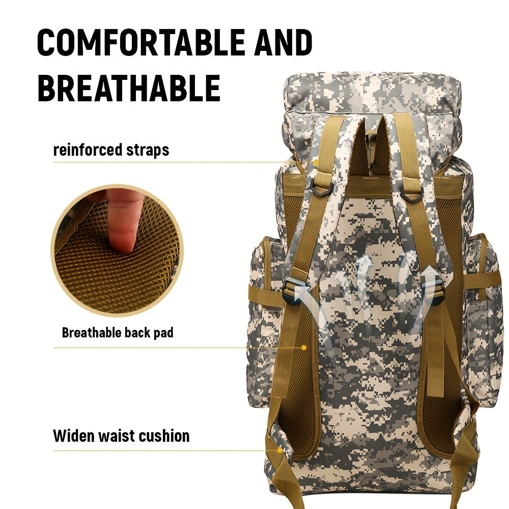 Sac à Dos Tactique 2 Pièces en Tissu Oxford Résistant pour Randonnée, Escalade, Camping, Voyage et Aventures en Plein Air – Grand Sac à Dos Polyvalent avec Multiples Compartiments et Poches, Idéal pour les Activités Extérieures et les Voyages