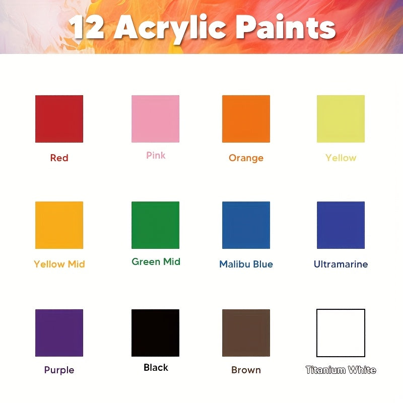 Ensemble de Peinture à Aérographe 12/24/36 Couleurs, 20ml/0.67oz, Multifonctionnel, Idéal pour Peinture à l'Huile, Peinture à la Main, Création DIY, Débutants, Amateurs, Fournitures pour Peinture sur Céramique, Cadeau Idéal pour les Amateurs d'Art, Fourni