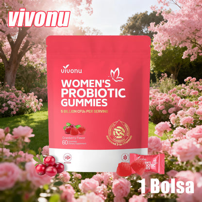 VIVONU Female Probiotic Fudge, contient des canneberges et des prébiotiques, probiotiques pour femmes, 60 gélules de Fudge