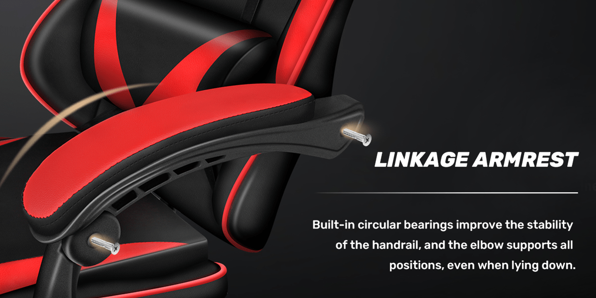 Chaise de Gaming Ergonomique avec Repose-Pieds - Pivotante à 360°, Réglable en Hauteur, Support Lombaire, Mécanisme d'Inclinaison Manuelle, Texture Simili, Rembourrage en Mousse et Cadre en Acier Inoxydable - Pour PC/Bureau