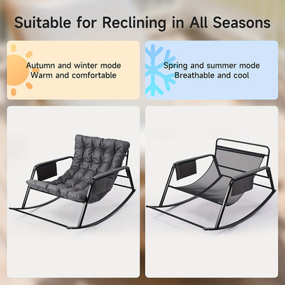 Chaise à Bascule Papasan, Chaise À Bascule Confortable avec Coussin - Design Micro-Ressort & Siège en Mousse Viscoélastique de 9,91 cm, 158,76 KG Base Industrielle pour Balcon, Coins Lecture, Confort Nuageux, Transat Extérieur, Fauteuil Inclinable, Grande