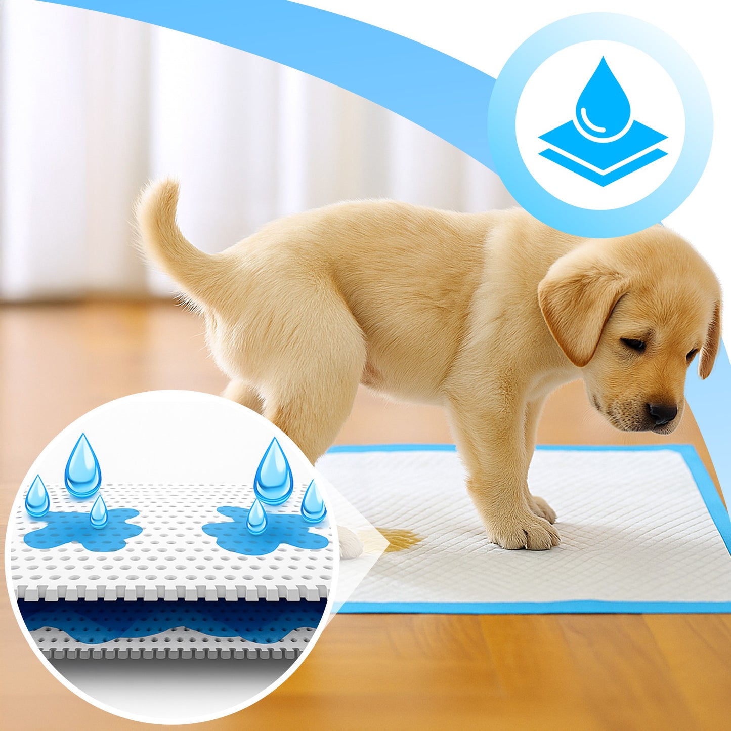 100 PCS Coussinets pour Chiens Retoo Absorbants et Hygiéniques, 100 Pièces 40x60 cm, Super Absorbants et Imperméables, Épais et Très Durables, avec Bords Scellés et Neutralisation des Odeurs, Idéaux pour l'Apprentissage de la Propreté des Chiots, pour Chi