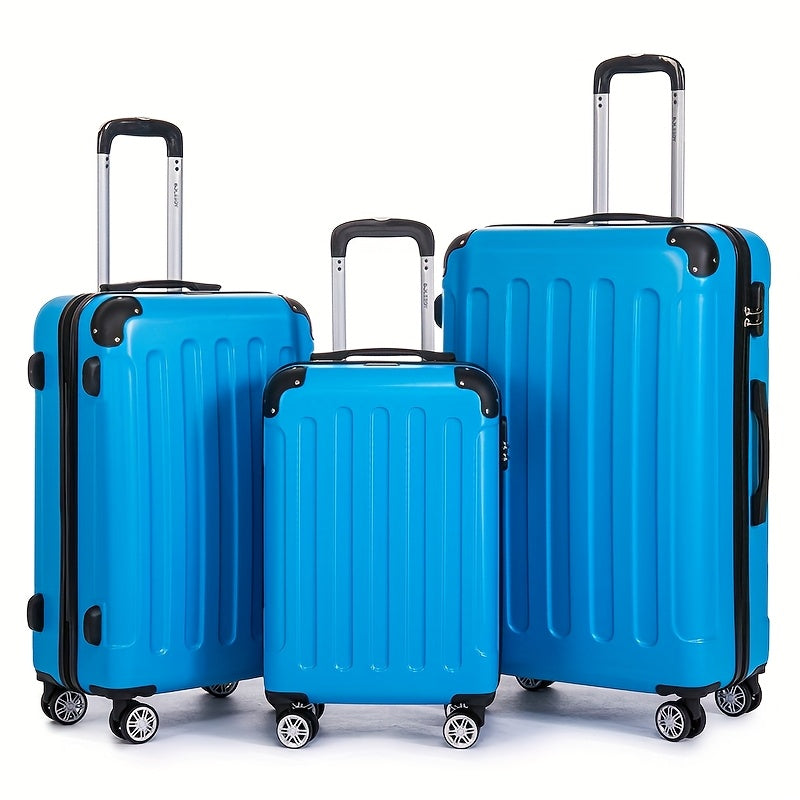 Ensemble de valises trois pièces pour famille, 20+24+28 pouces, ensemble combiné de valises, valise cabine 20 pouces, valise de voyage d'affaires, boîte de rangement à code, valise à roulettes universelle, valise trolley à coque dure ABS, grande capacité,