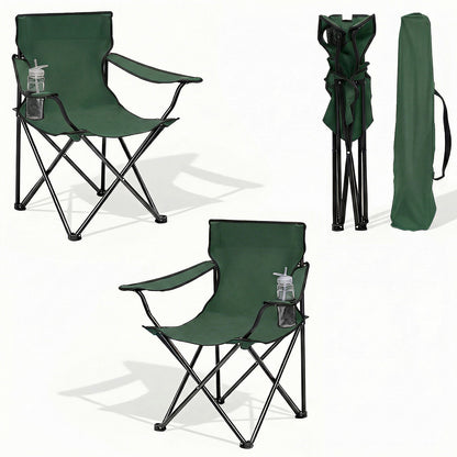 Chaise de jardin pliante Sunula, capacité 140 kg, chaise pliante d'extérieur stable avec porte-gobelet, tissu Oxford 600D, pour patio, balcon, terrasse, jardin - Sac de transport assorti inclus (1/2 pcs)