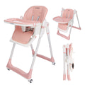 Chaise Haute Bébé Convertible Cochildor avec Roulettes Verrouillables - Chaise d'Alimentation Portable à Hauteur Réglable, Plateau Amovible & Dossier Réglable - Se Transforme en Chaise de Repas Ordinaire (Assemblage Requis) pour & (Gris////)