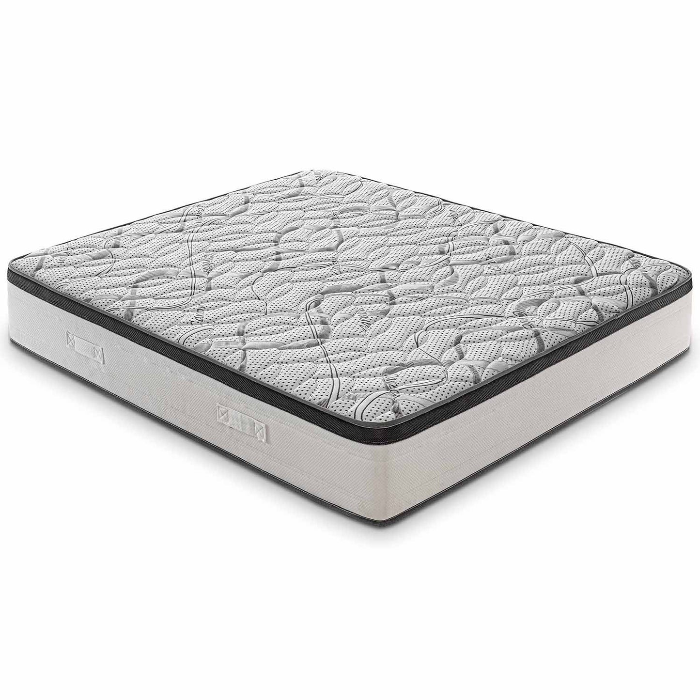 Matelas ROYAL DELUXE avec effet MÉMOIRE - Mousse HR haute densité - 100% orthopédique fabriqué en Italie - Housse avec effet relaxant CARBONIO