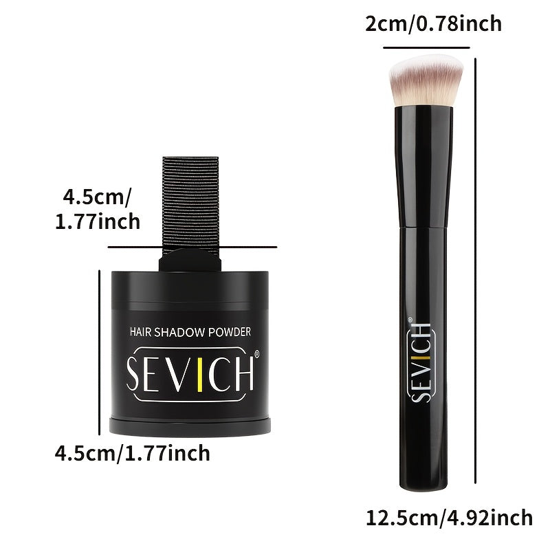[Entrepôt local] Kit de 2 poudres d'ombrage pour la racine des cheveux sevich avec pinceau, mélangez la poudre uniformément, application délicate pour dissimuler instantanément la racine des cheveux, poudre de comblement imperméable pour une apparence nat