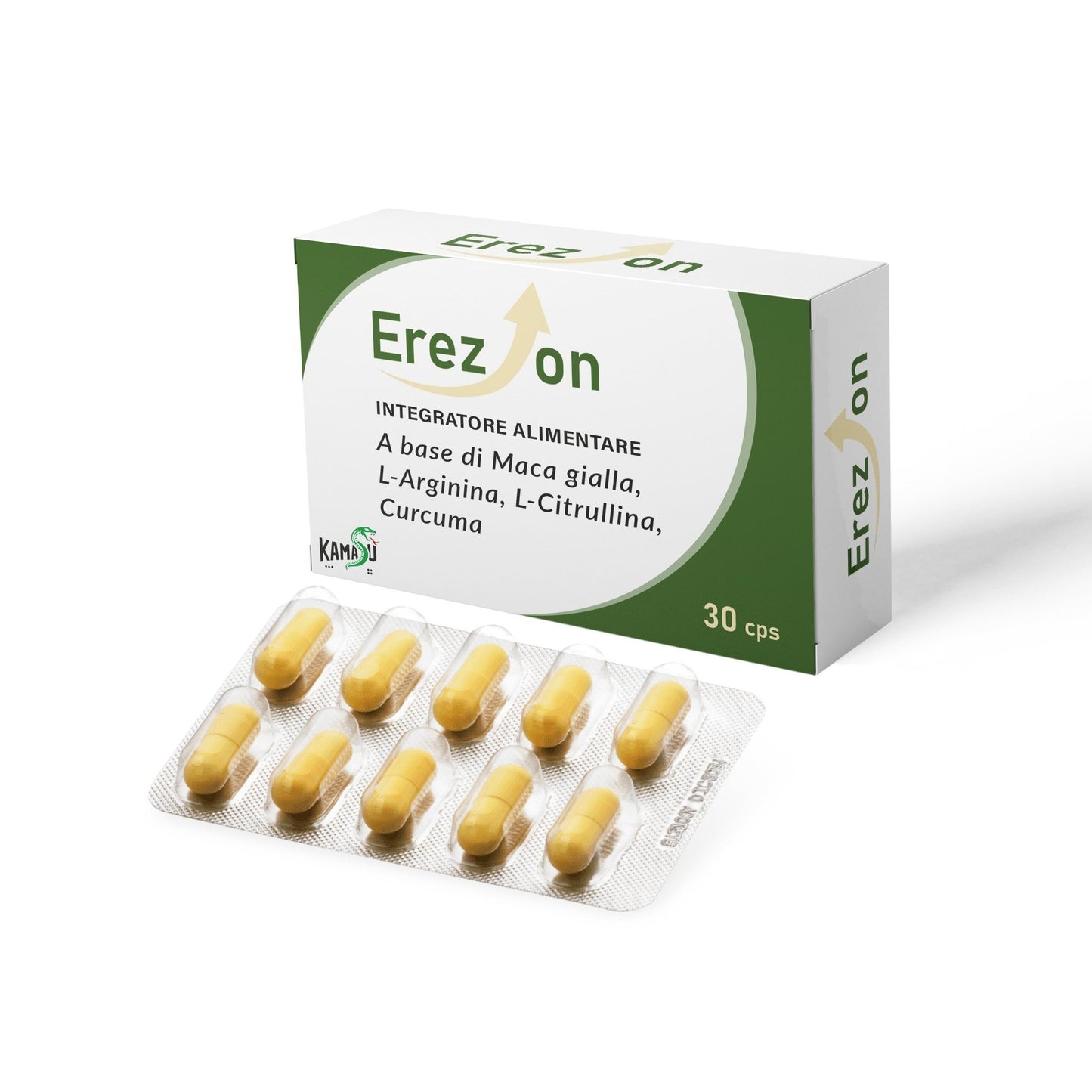 Intégrateur Homme avec Maca Jaune, Arginine, Citrulline et Curcuma - Livraison Rapide depuis le Magasin Local - 30 Capsules Fabriquées en Italie