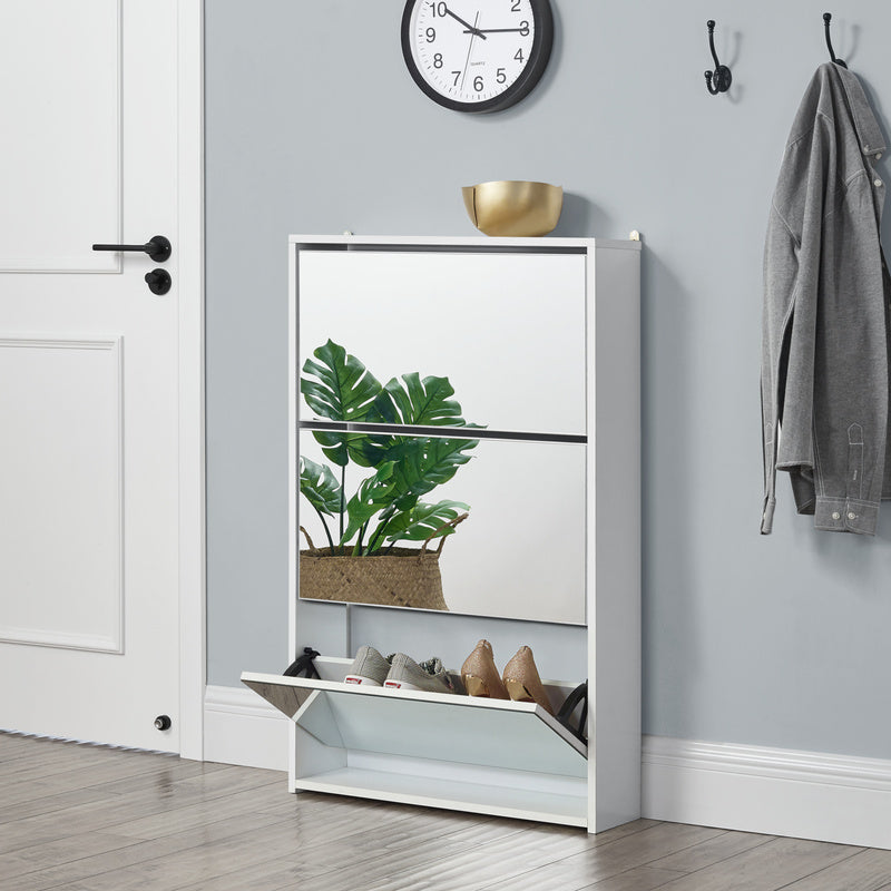 Armoire à chaussures Vogar avec portes miroir de différentes couleurs et tailles