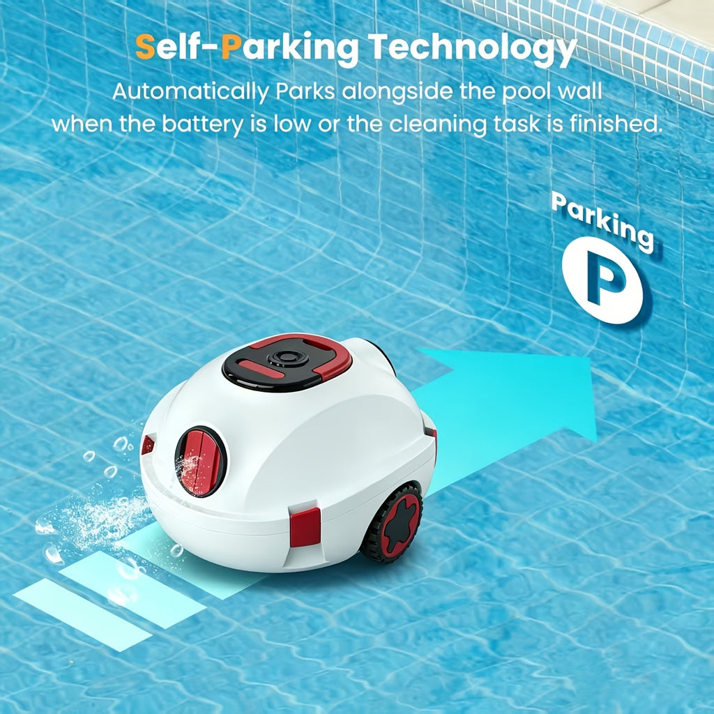 Nettoyeur de piscine robot INSE Y10, Opération facile, Performance de nettoyage puissante, Forte aspiration 39000Pa Double entrées, Panier de filtre 3.5L, Batterie longue durée 5200Mah, Auto stationnement de mur de piscine, Nettoyage de printemps facile