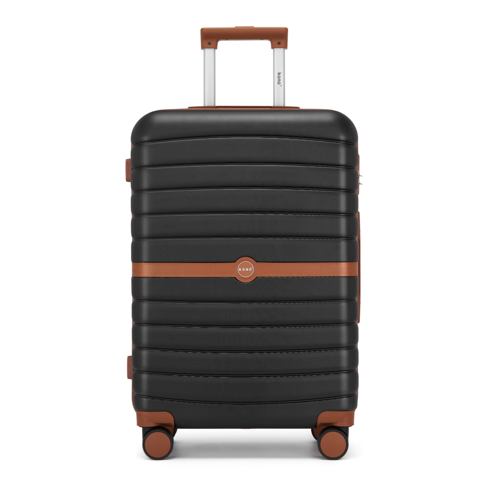 Valise Kono 20 pouces 24 pouces 28 pouces en ABS+PC Design Rayé avec Détails Color-Block et Roues Pivotantes