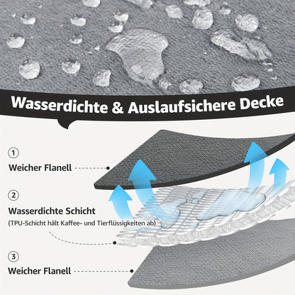 Couverture de lit LOOBANI : Utilisable sur les deux côtés avec une douce couverture de lit double en flanelle, taille 229cm * 203cm/205cm * 153cm, couverture anti-fuite/anti-éclaboussures pour animaux de compagnie, convient pour canapé, protection de sièg
