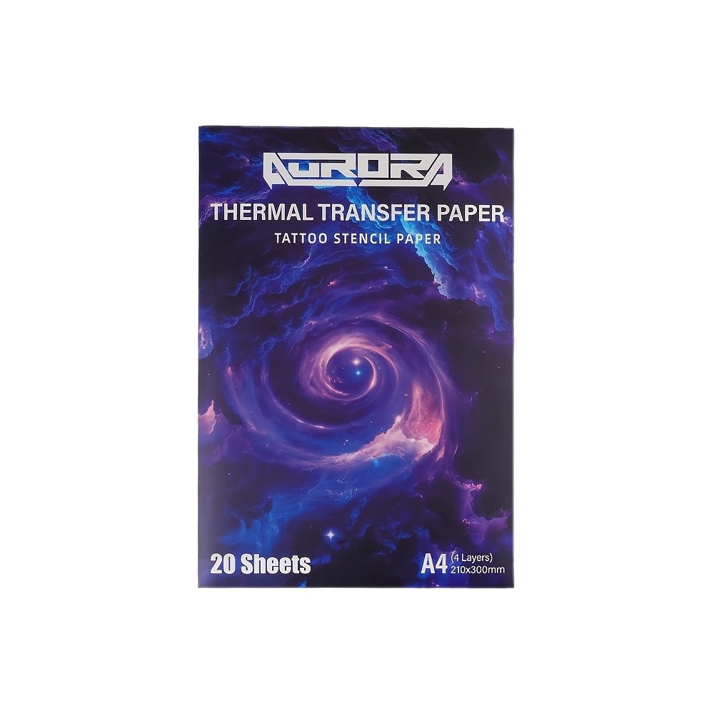 Papier Thermique de Transfert de Tatouage Aurora, Format A4, Papier de Transfert de Haute Qualité, Compatible avec la Plupart des Machines de Transfert de Tatouage, Transfert de Motif Clair, Convient aux Débutants en Tatouage et aux Tatoueurs