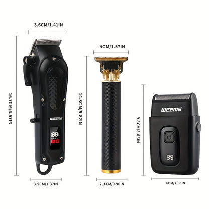 Le Cadeau Parfait pour la Saint-Valentin : Kit de Soins Capillaires Professionnel pour Hommes 3/4 pièces (Tondeuse à Cheveux), Tondeuse Professionnelle avec Tailleur en T, Rasoir et Nouveau Tailleur de Poils de Nez, Ensemble d'Outils de Coiffure avec Affi