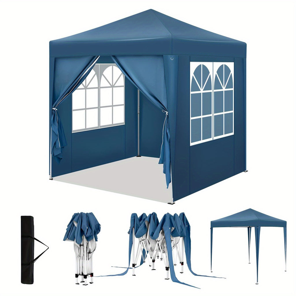 1pc Gazebo, 2x2m, Pavillon Pliable, Auvent Extérieur, Inclut 4 Murs Latéraux, Isolation Hivernale, Ombrage Estival, Tente de Rangement, Tente de Fête, Protection UV UPF 50+, Gazebo de Jardin Réglable en Hauteur, Inclut Sac de Rangement, Convient aux Jardi