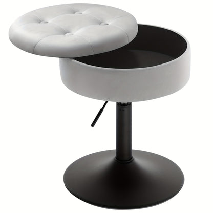 1pc Tabouret Réglable Tabouret de Travail Tabouret de Bureau Avec Rangement Tabouret de Bar en Velours Pour Bar Restaurant 49.5-65cm