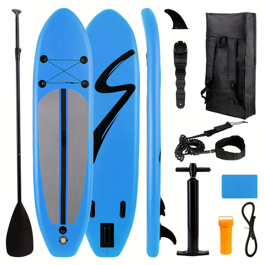 Planche de paddle, 305x76cm, en PVC, avec sac de transport, pagaie, pompe manuelle, outils de réparation, ceinture, adaptée aux débutants, au surf, au yoga paddle, aux sports de loisirs