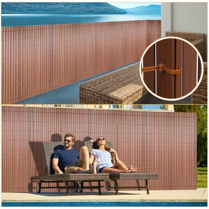 Clôture d'Écran de Confidentialité en PVC Durable - Protection Contre le Vent et le Soleil, Renforcée avec des Attaches de Câble, Disponible en Gris/Vert/Marron/Bambou - Tailles Multiples pour Jardin et Balcon