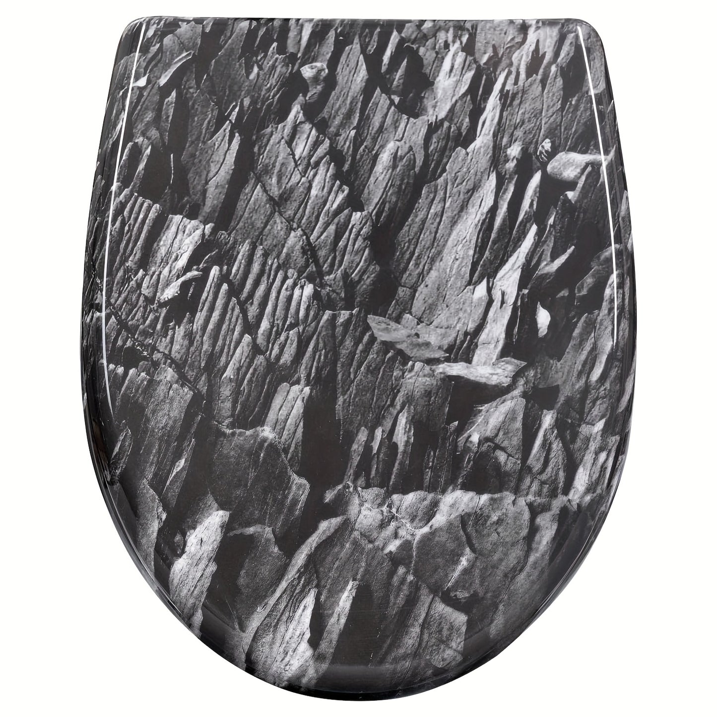 1 pc abattant de toilette à fermeture automatique, siège et couvercle de toilette en forme de O avec système de dégagement facile, installation par le dessus, support jusqu'à 175 kg, avec design
