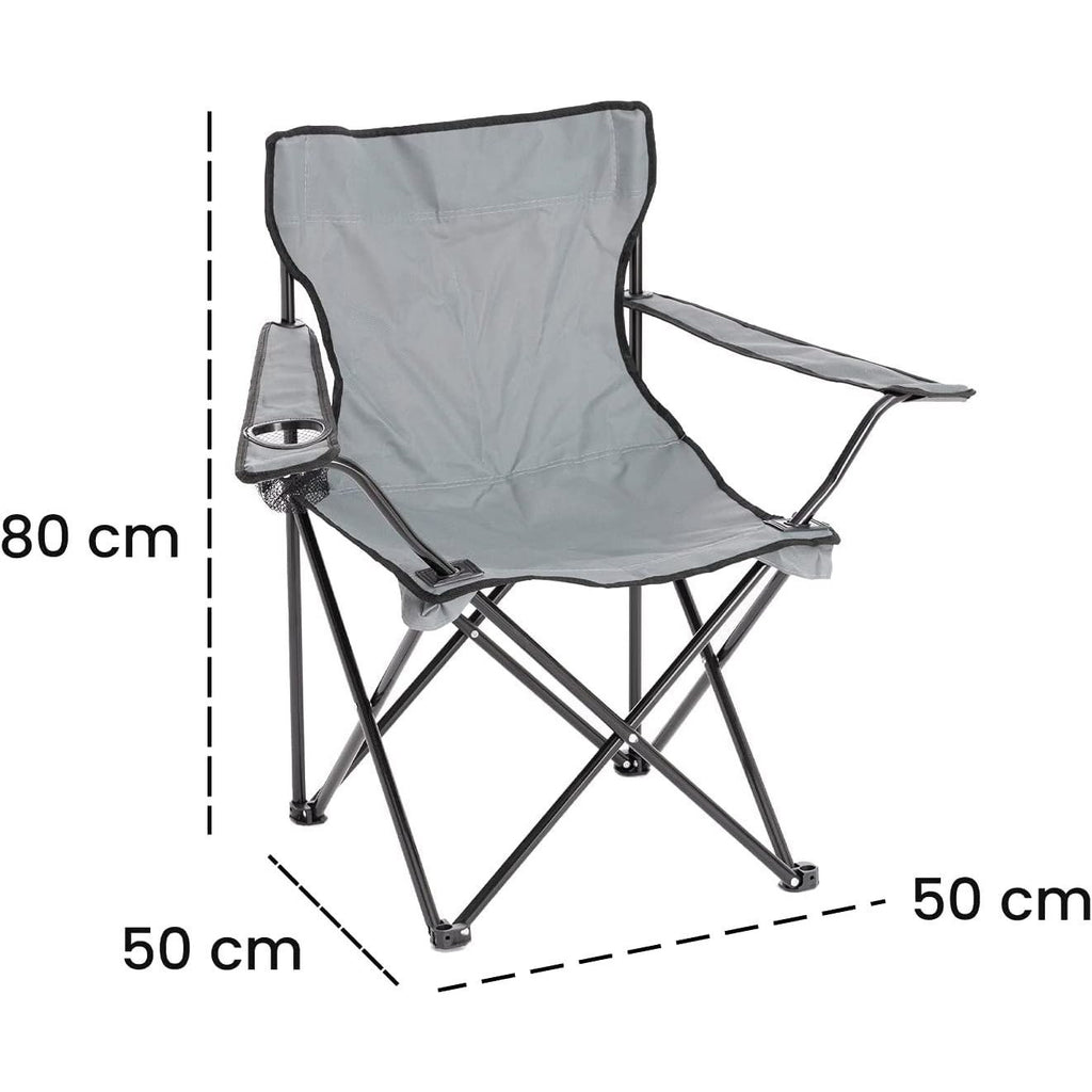 Chaise de camping pliable Baroni Home pour jardin d'extérieur, chaise de camping pliable portable, chaise de camping et de pêche avec porte-gobelet, 20X20X31 pouces (50X50X80 cm)
