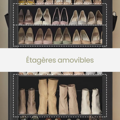 Étagère à Chaussures 9 Niveaux, Organisateur de Rangement de Chaussures, Support de rangement pour chaussures, Montage Facile, Armoire de Rangement, avec Couvercle Anti-Poussière, peut Contenir 40 à 50 Paires de Chaussures, Cadeau, Noël