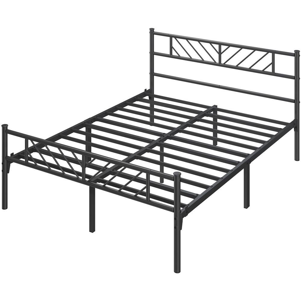 Costoffs Cadre de lit en metal simple Lit en Métal pour Adultes Grande Espace en Lattes Moderne