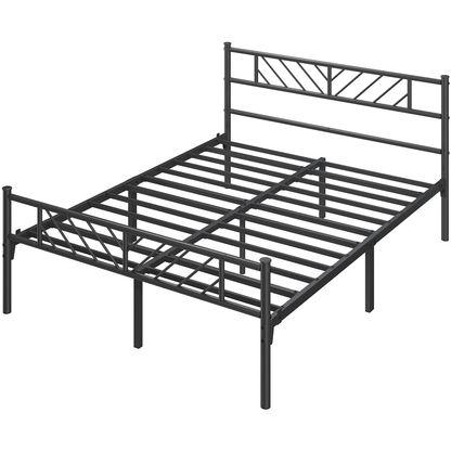 Costoffs Cadre de lit en metal simple Lit en Métal pour Adultes Grande Espace en Lattes Moderne