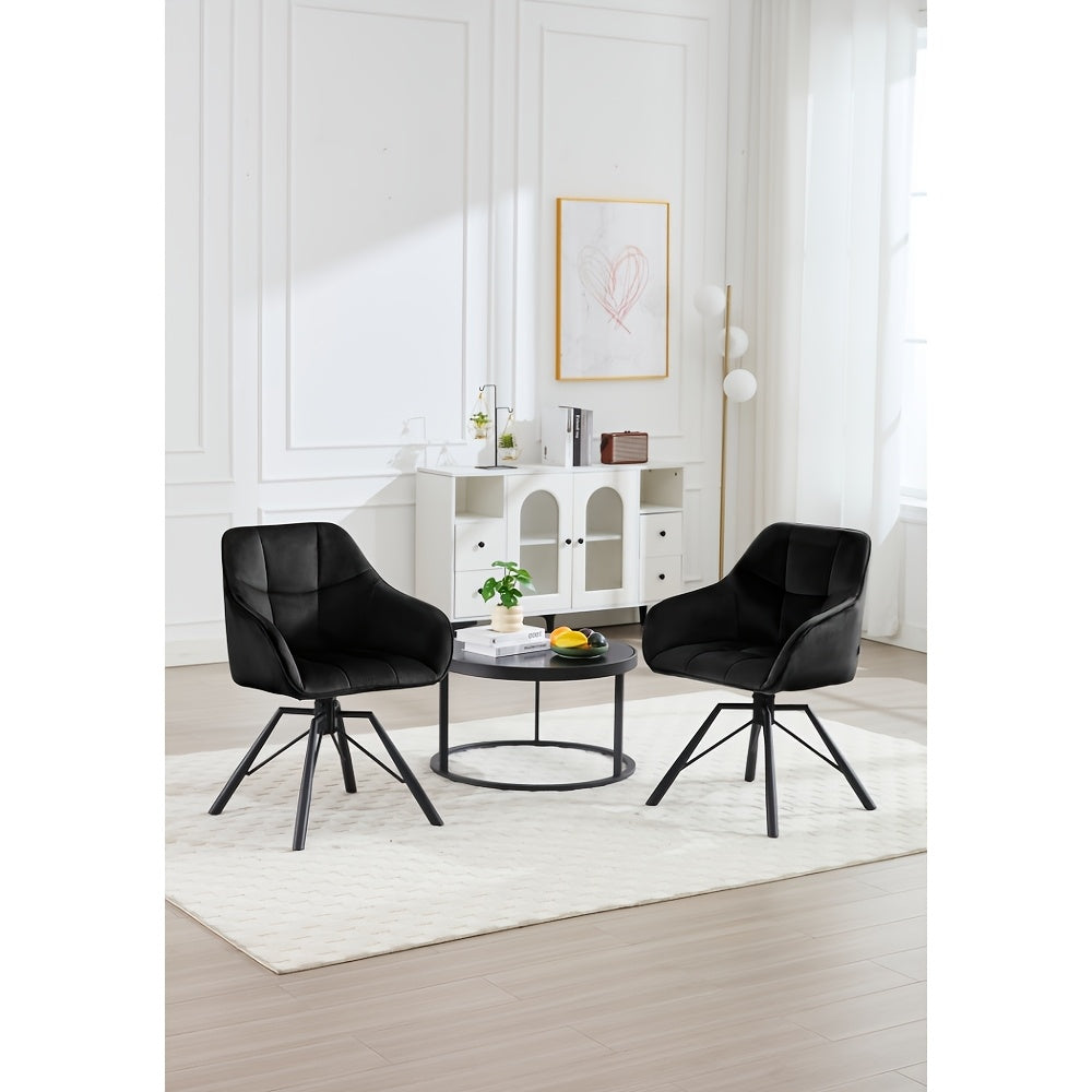 2 chaises de salle à manger pivotantes, mobilier de salle à manger confortable, fauteuil avec housse en velours, convient pour salle à manger, salon et bureau