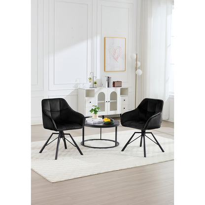 2 chaises de salle à manger pivotantes, mobilier de salle à manger confortable, fauteuil avec housse en velours, convient pour salle à manger, salon et bureau