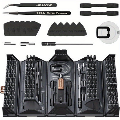 [Cadeau outil pour hommes] Ensemble de tournevis de précision manuel 180 en 1, conception de modélisation de conteneur, angulaire, élégant, kit de réparation magnétique professionnel, adapté aux ordinateurs portables, téléphones mobiles, caméras, tablette