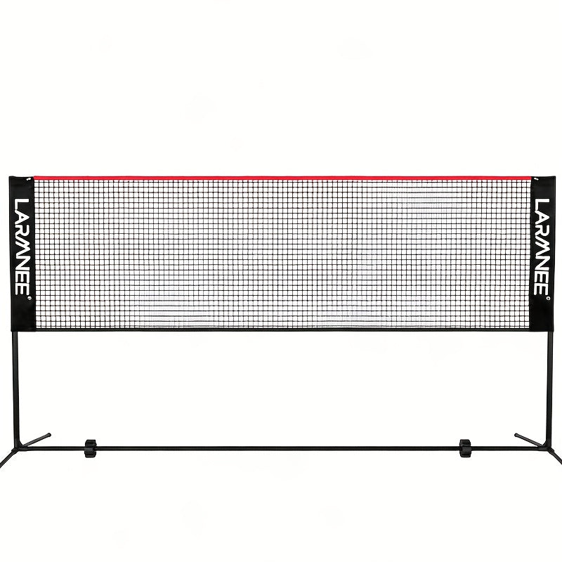 Filet de badminton de 5 mètres avec trois hauteurs réglables pour répondre à différents besoins, adapté à divers sports, tube en métal doré robuste, structure stable sans tremblement, filet PE durable, facile à assembler