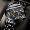 Montre pour homme avec bracelet en acier inoxydable et date, montre-bracelet tendance