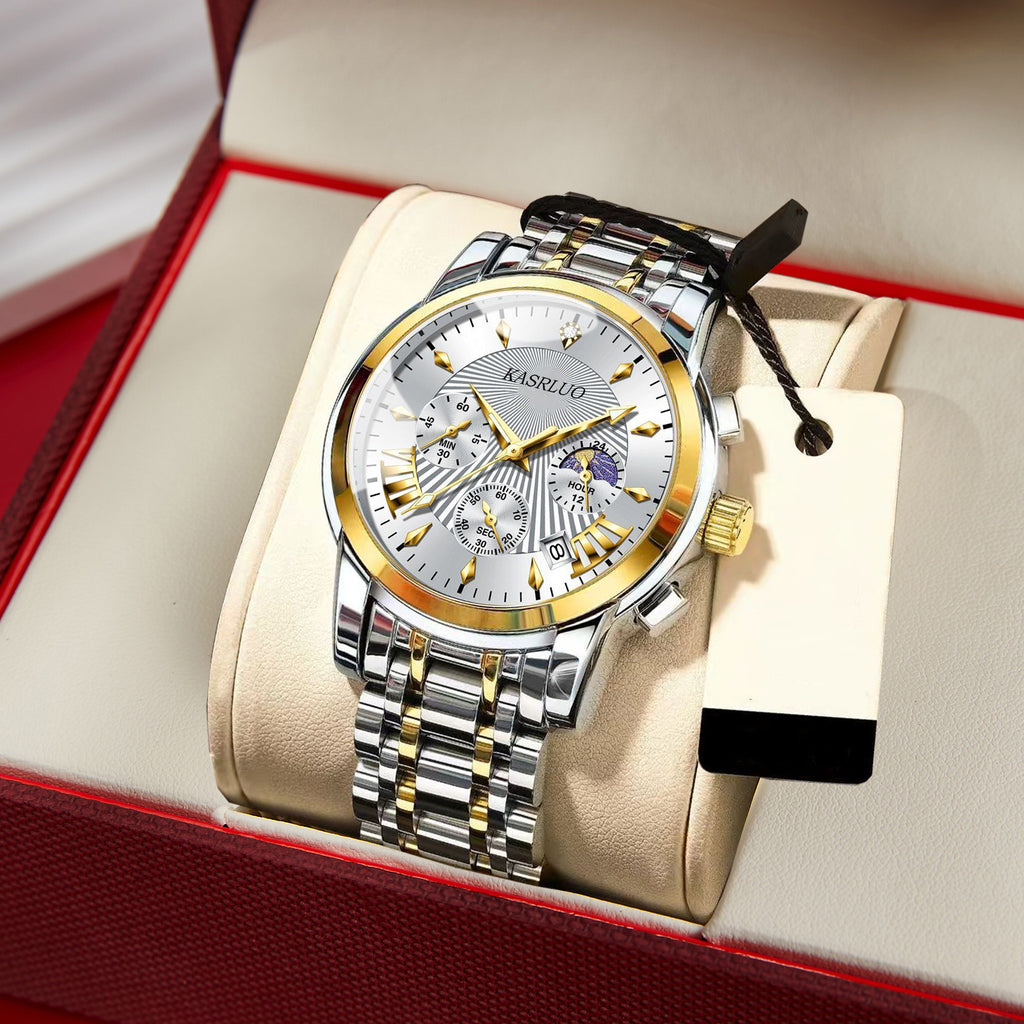 Montre pour homme avec bracelet en acier inoxydable et date, montre-bracelet tendance