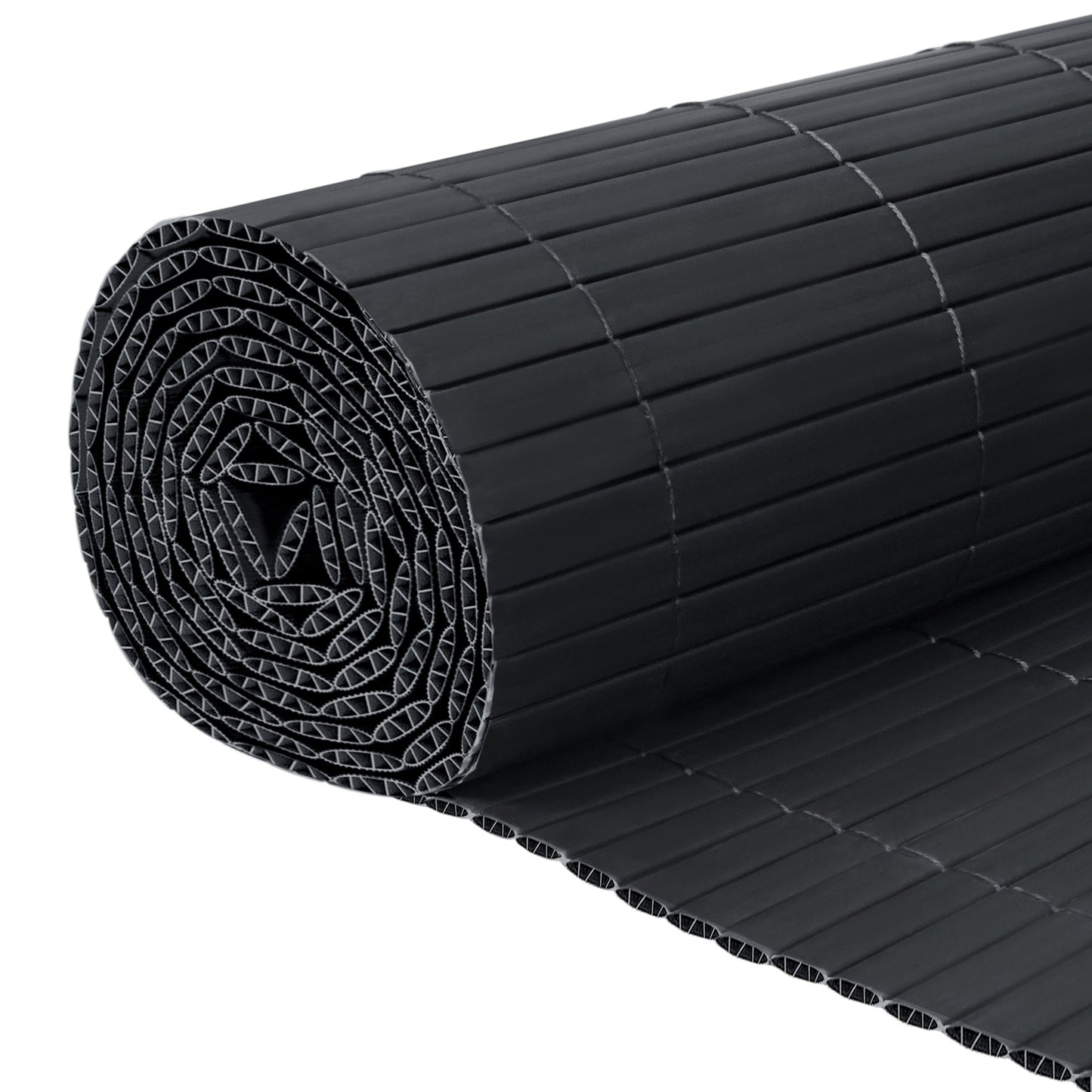 Clôture décorative de jardin en PVC, écran d'intimité en forme de W, écran d'intimité pour balcon avec attache-câble, anthracite, hauteur 80-200 cm, convient pour jardin et cour