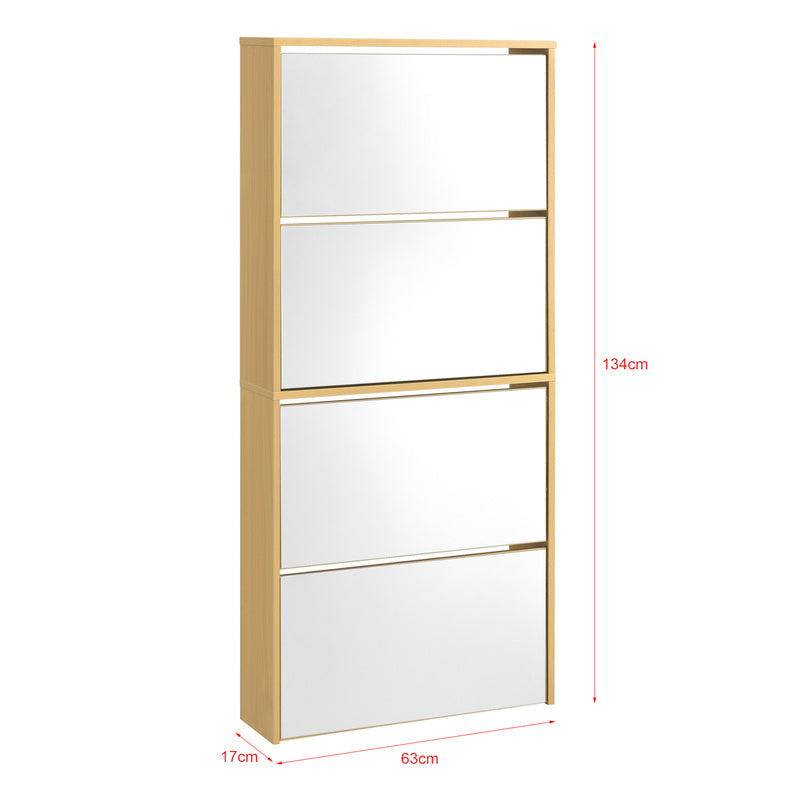 Armoire à chaussures Vogar avec portes miroir de différentes couleurs et tailles
