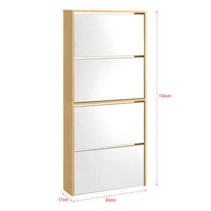 Armoire à chaussures Vogar avec portes miroir de différentes couleurs et tailles