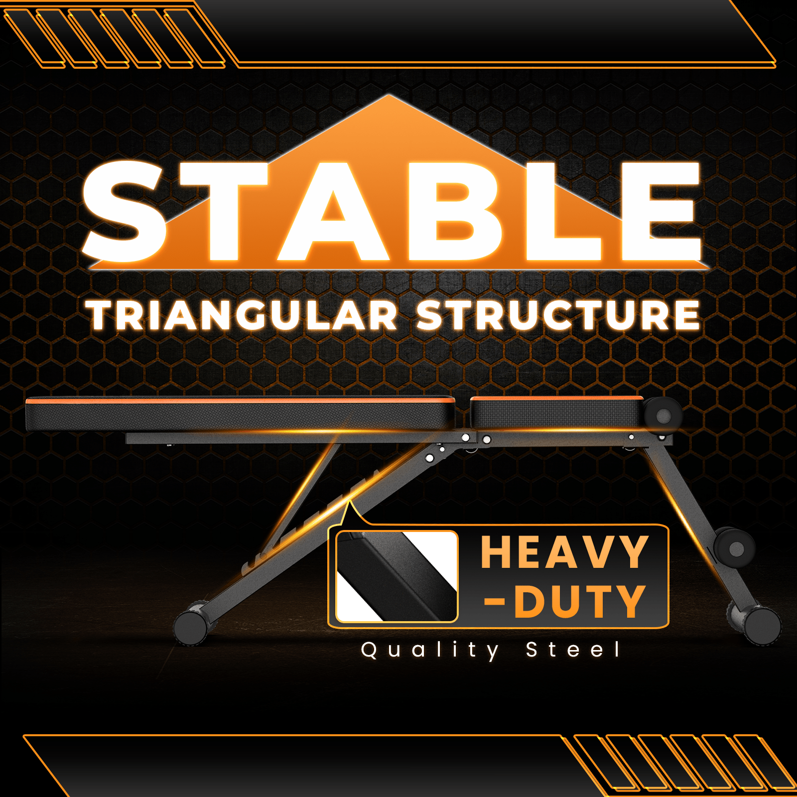 GartistGo Banc de musculation pliable et ajustable, 300KG/660LB Banc de musculation pliable et rapide pour la maison, l'entraînement, la salle de sport